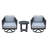 Olympic Swivel Lounge Chairs Set of Two with End Table