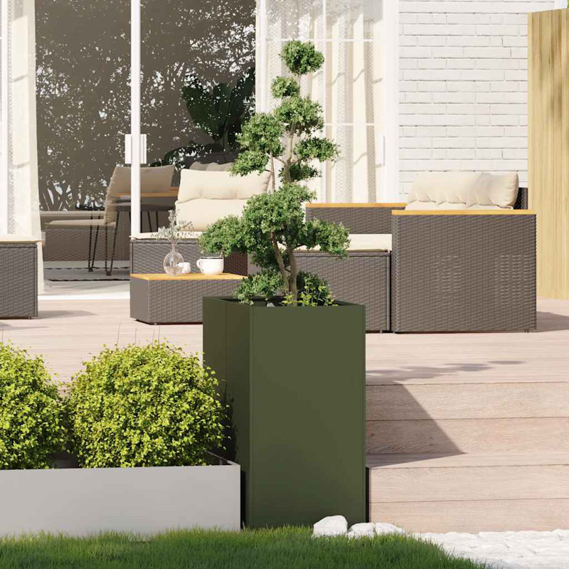 Pot Planter, Olive Green, 80cm H x 80cm W x 40cm D
