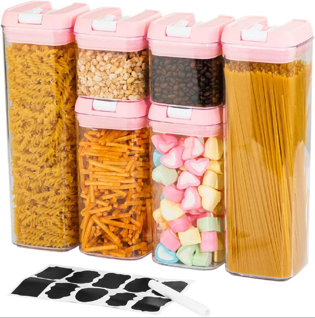 Darchell 12 Glass Food Storage Container (Set of 12) Prep & Savour Color: Pink