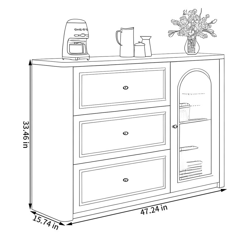 French style storage sideboard cabinet