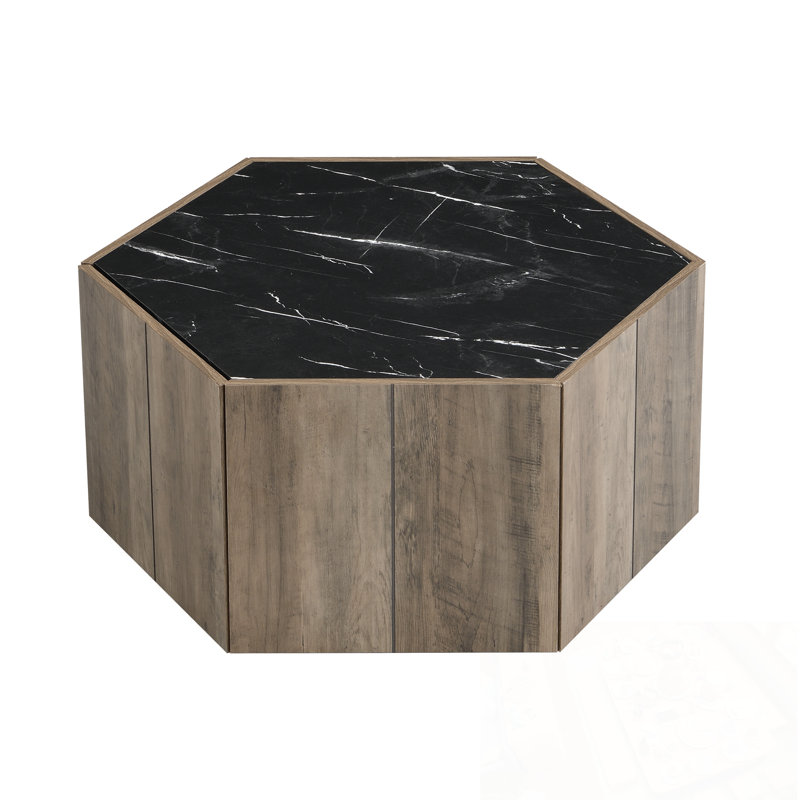 Coffee Table with 2 Hidden Drawers, Black