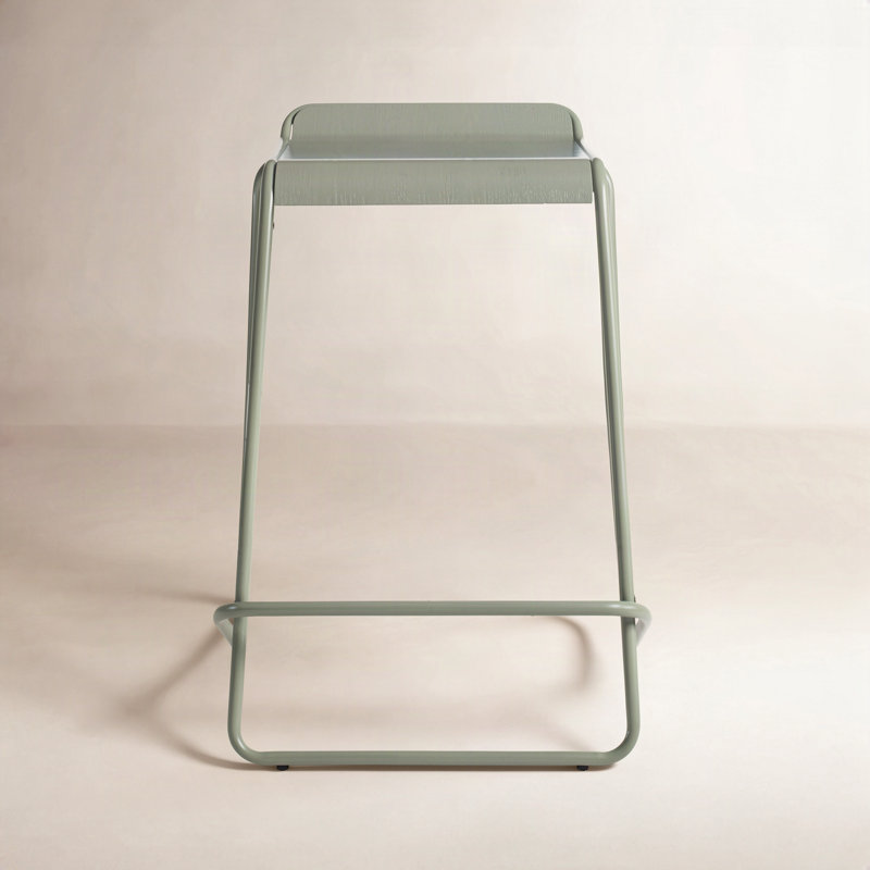 Ready Stool with Metal Frame, Gray Green, Counter Stool (25" Seat Height)