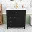 Meuble-lavabo moderne avec rangement spacieux, panneau de fibres à densité moyenne durable et tablettes réglables-189088450