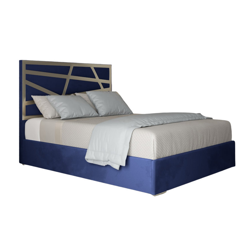 Anatolie Upholstered Bed, Single (3'), Blue