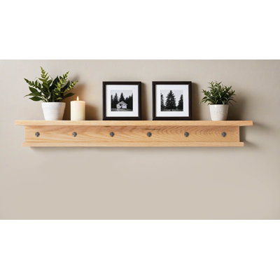 Rayne 3 Piece Oak Shelves With Hooks