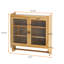 Armoire murale de 24,8 po avec porte en verre vintage avec rangement à trois niveaux et porte-serviettes, convient à la salle à manger, à la cuisine, à la salle de bain, à la teinte de bois naturel, au verre massif, au processus d'assemblage facile à double profondeur,