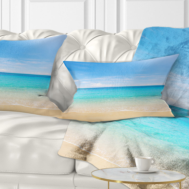Housse et insert pour coussin rectangulaire Bright Tropical Beach Seashore Photo