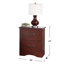 2 Drawers Pine Wood Nightstand-526555507