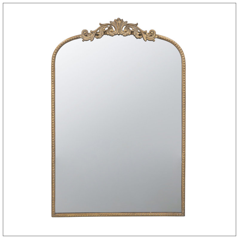 Arch Mirror, Baroque Inspired Wall Decor For Bathroom Bedroom Living Room, 36" H x 24" W x 1.5" D