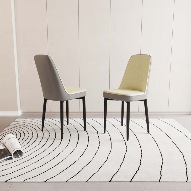 Chaises de salle à manger en similicuir, Beige/gris