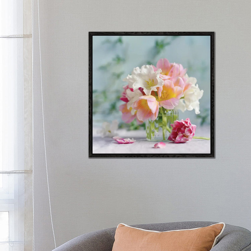 Petite Bouquet by Sarah Gardner - Print on Canvas, Black Floater Frame, 66.04 cm H x 66.04 cm W