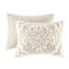 Édredon double / grand en chenille de coton taupe 3 pièces de luxe-118742701-118742702