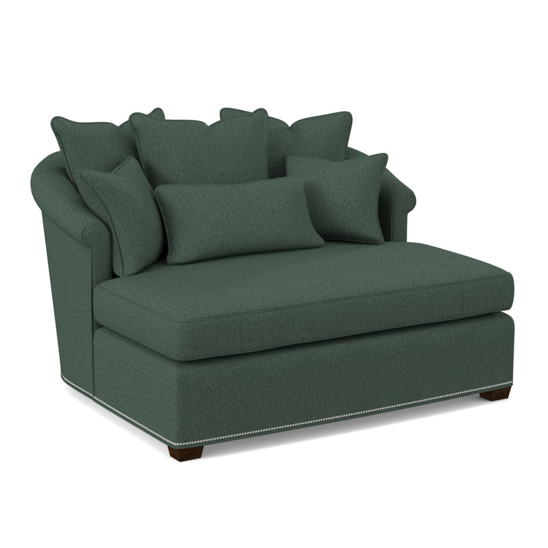 Josephine Chaise Lounge, American Walnut, Margaret Lipstick Polyester Blend