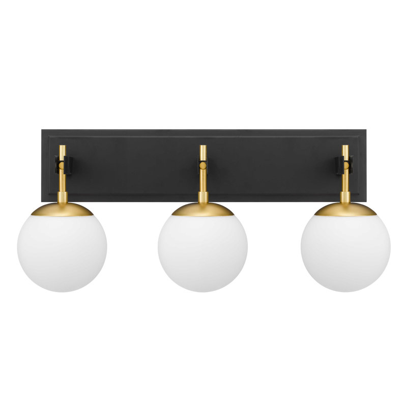 Éclairage pour meuble-lavabo 3 lumières Allie, Noir / laiton satiné