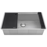 Ruvati Hex Bottom Workstation Scratch Resistant Embossed Kitchen Sink Stainless Steel