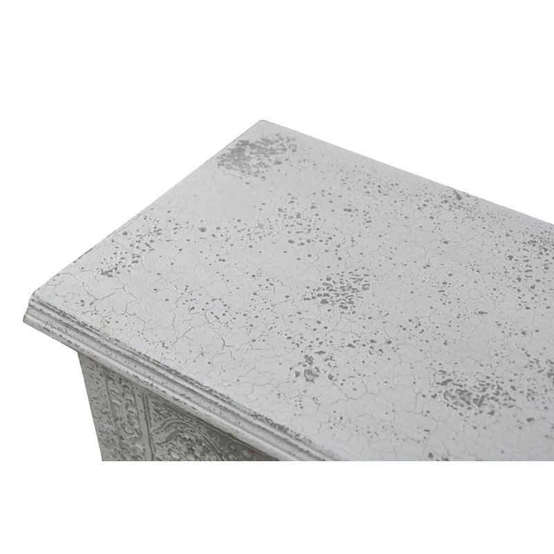 Banc de rangement sculpté Aarohi Bonney, Blanc