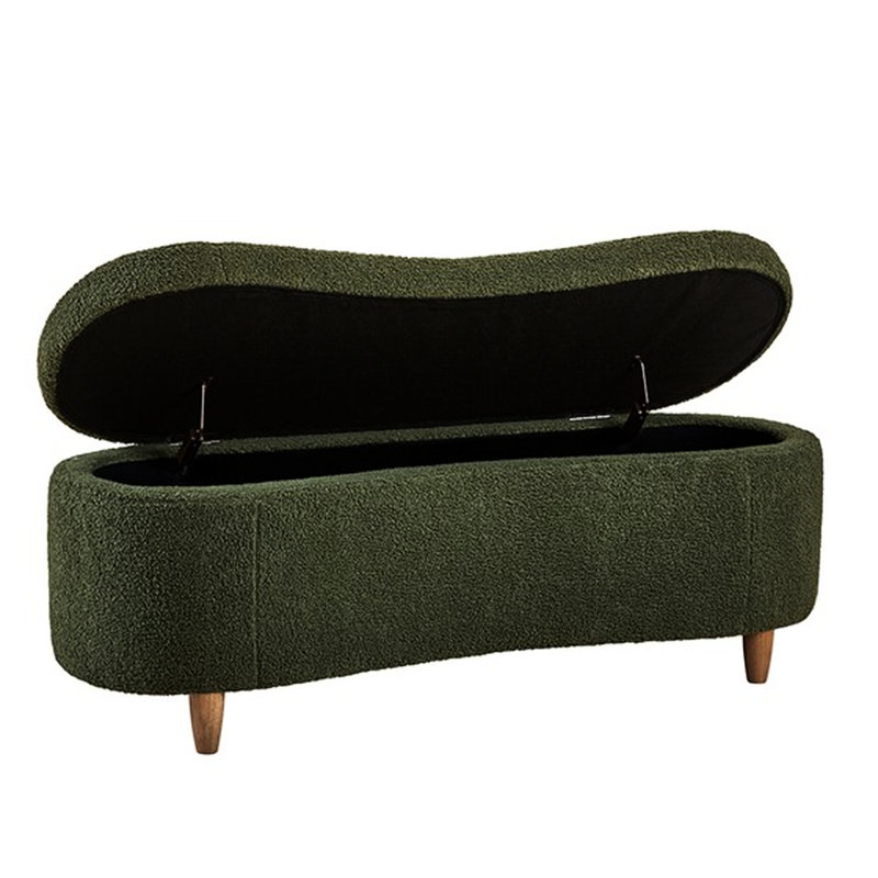 Banc de rangement à dessus rabattable Boucle, Vert