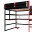 Wood Loft Bed with Integrated Desk and RGB Lighting System-1754451836