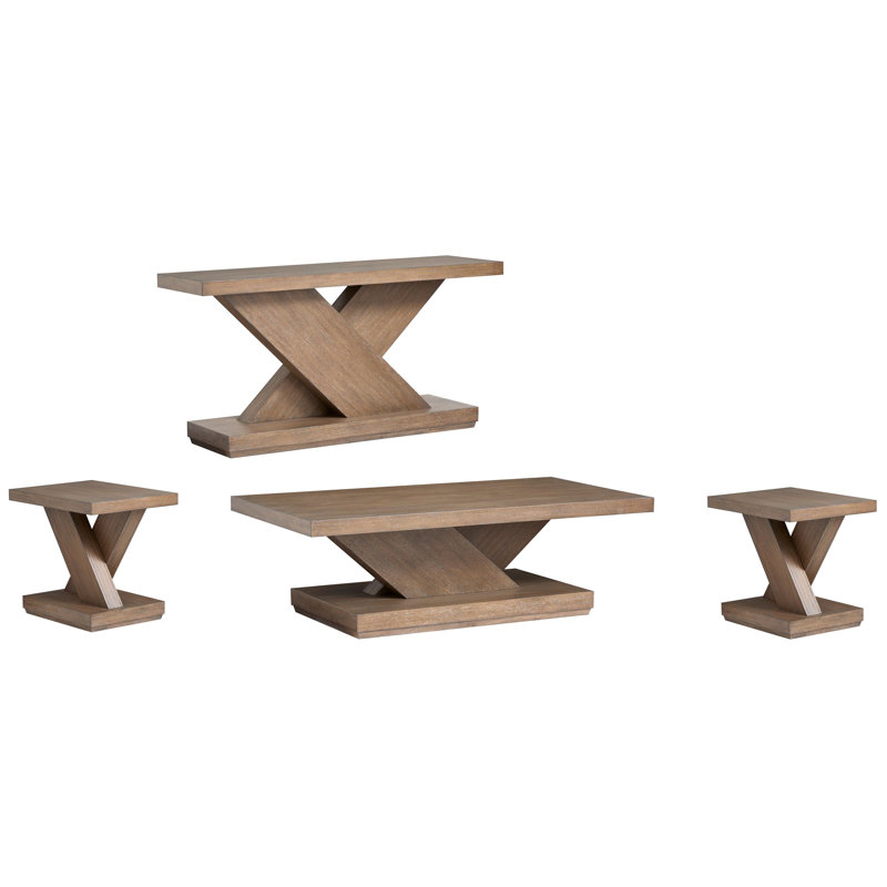 Table basse rectangulaire avec 2 tables de bout et canapé Rimmer