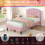 Upholstered Bed With Adjustable Headboard Velvet-143053972-148265307