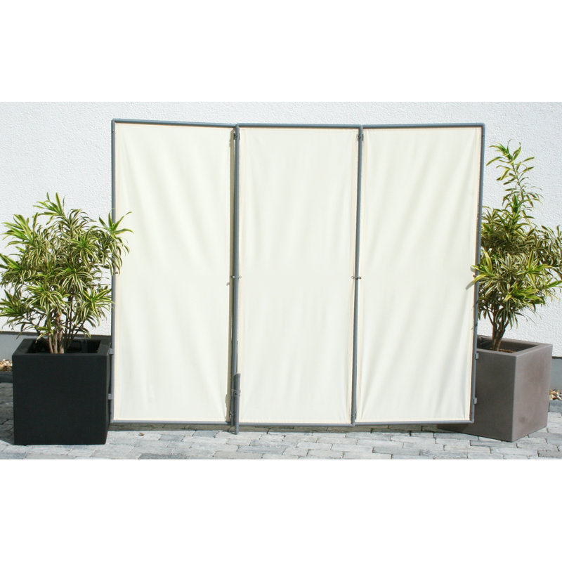 Coventry 210cm W x 170cm H 3 - Panel Folding Room Divider, Cream
