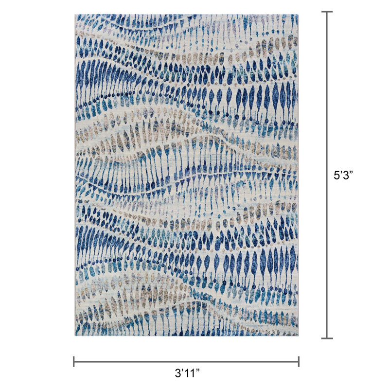 Tapis multicolore abstrait Healdton, Rectangle 3 pi 11 po x 5 pi 3 po