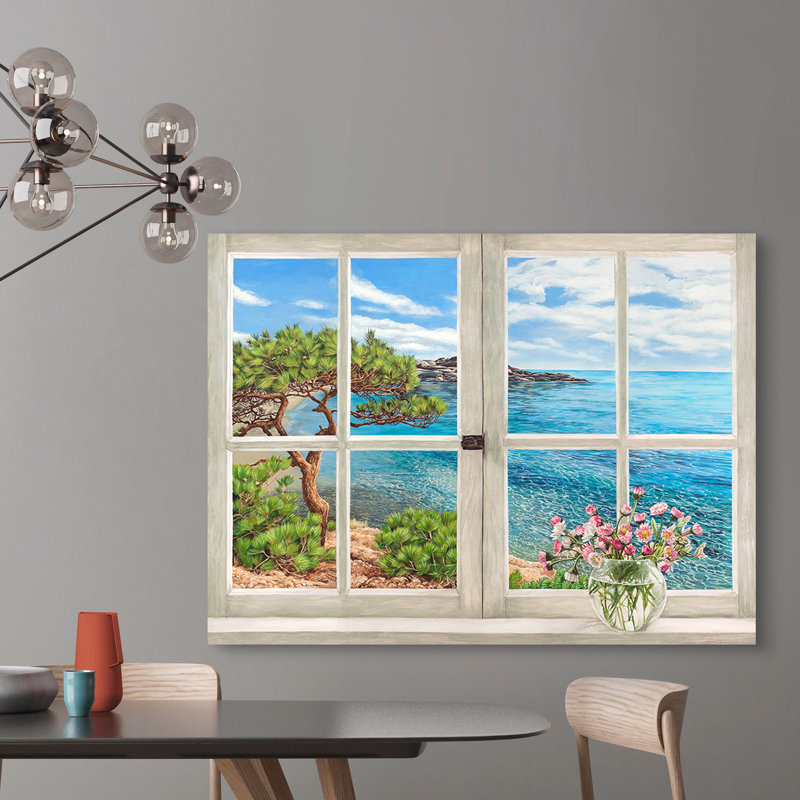 Window On The Mediterranean Bay by Remy Dellal - Wrapped Canvas Art Prints, 60cm H x 80cm W x 4cm D