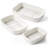 Deep Casserole Dishes For Oven, 13.7”X9.6” Ceramic Baking Dish Set With Roasting Racks, Large Lasagna Pans With Handles, Rectangular Bakeware As Gift, White (4.6QT/3.0QT/1.6QT), Set Of 3