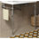 Console de salle de bain 36 po avec pieds en fer, sans lavabo et robinet, chrome