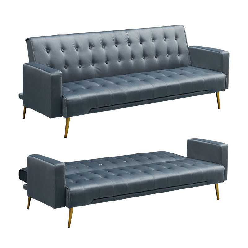 Canapé-lit convertible Modern, Velours gris velours