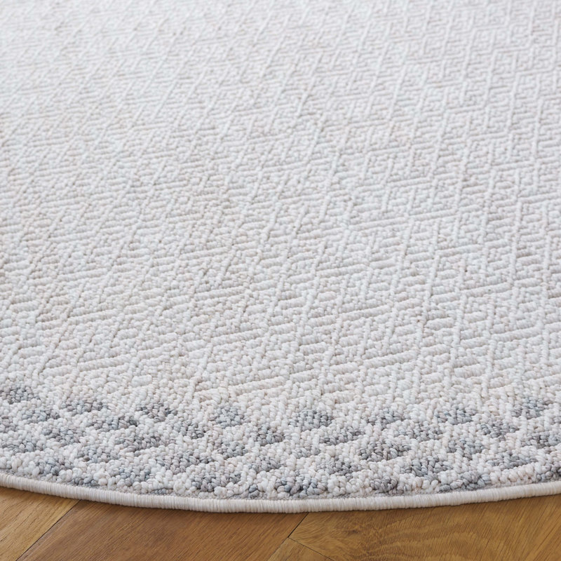 Tapis ivoire / gris MSR1904 Serenity, Rond 6 pi 7 po