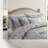 Elegant Cotton Bedding Sets, Oversized Grey Damask Comforter For Cal King