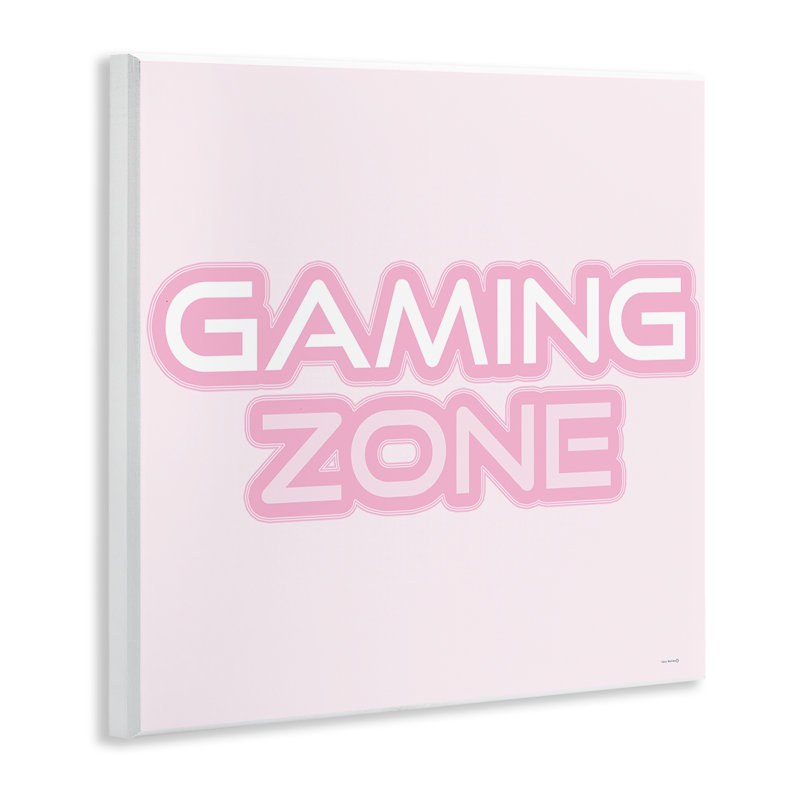 Plaque murale rose pastel Gaming Zone, design par Yass Naffas Designs