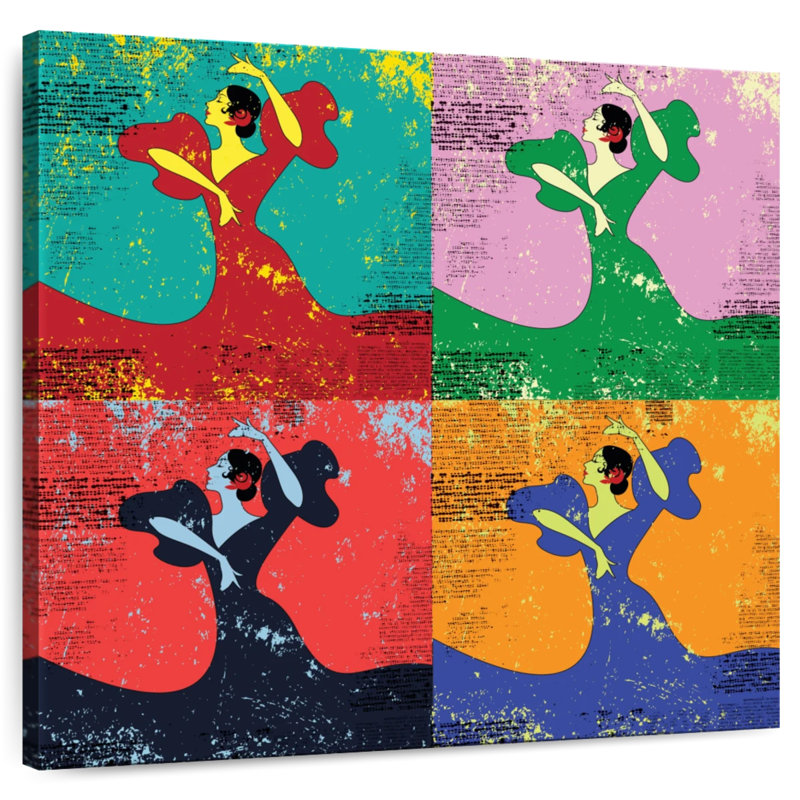Danseurs de flamenco grunge, H 24 po x l 24 po