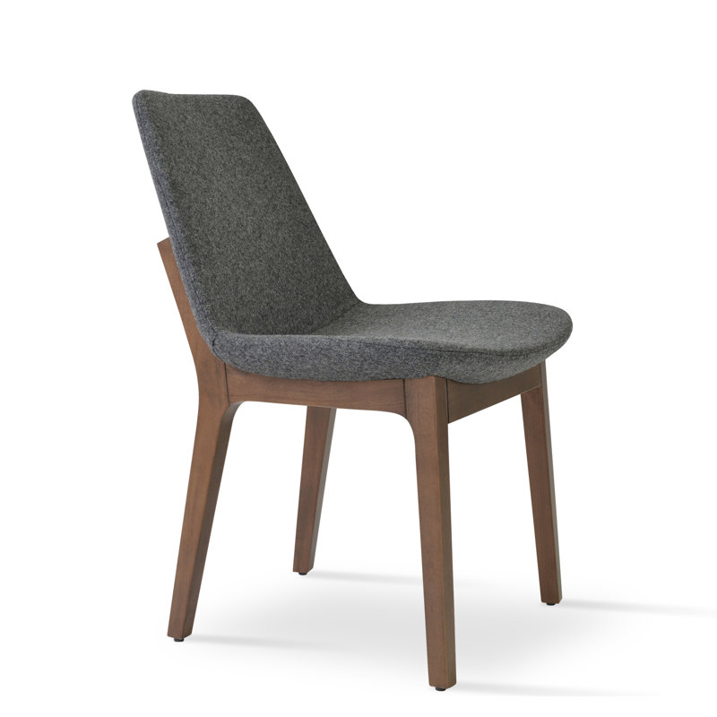 Eiffel Wood Side Chair, Walnut , Red Camira Wool