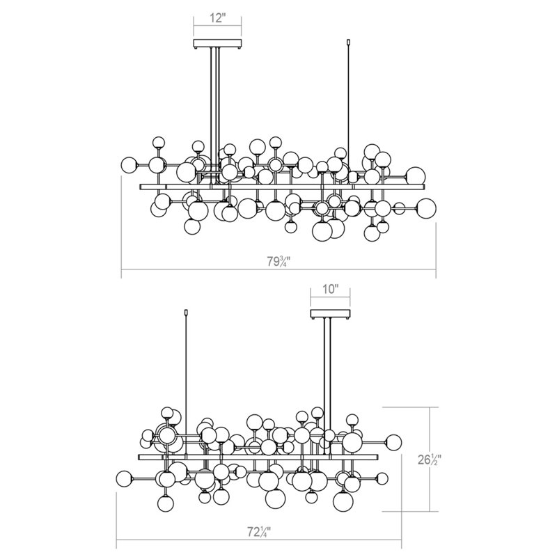 Nebula 31 - Light LED Chandelier, Satin Nickel