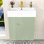 Meuble-lavabo flottant chic avec lavabo en céramique et rangement à gauche-1036707437