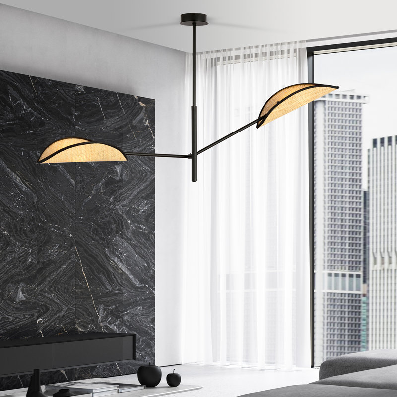 2 - Light Chandelier, Brown