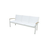Tribeca Aluminum Teak Sling Stacking 3 - Seater Sofa
