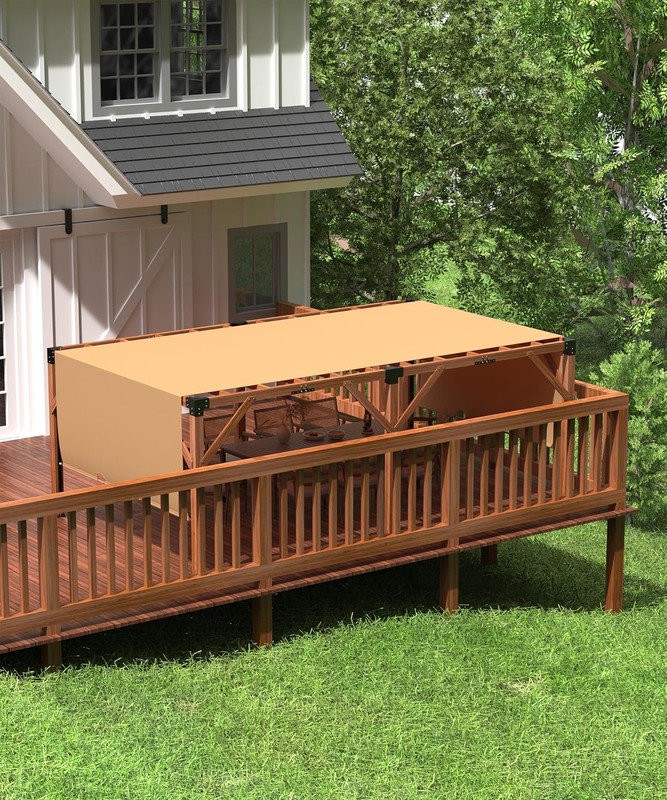 Pergola d'extérieur en bois 12 po x 20 pi avec auvent rétractable pour patio et jardin