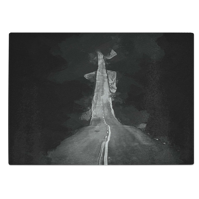 Tempered Glass Road to Somewhere Chopping Board, 28.5 cm W x 20 cm L