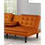 Futon lit orange contemporain avec biscuit - siège et dossier, hublots, table à langer rabattable, l 71,5 po x P 35,5 po H 32 po capitonné sur le siège