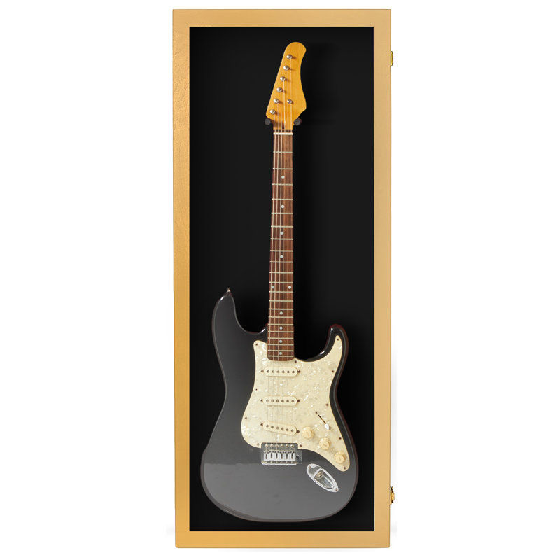 Vitrine pour guitare électrique PENNZONI, fabriquée à partir d'un cadre en bois franc et d'acrylique transparent