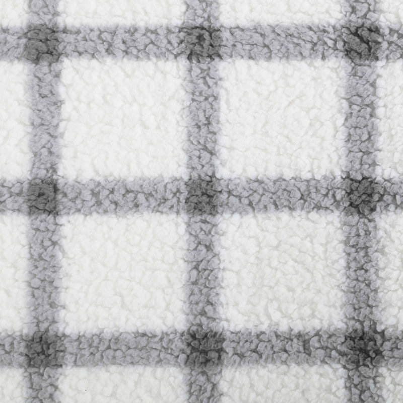 Eddie Bauer Printed Sherpa Reversible Throw Blankets, Bunkhouse Plaid Ivory