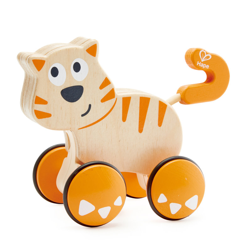 Dante Push Release and Go Cat Toddler Toy with Wheels