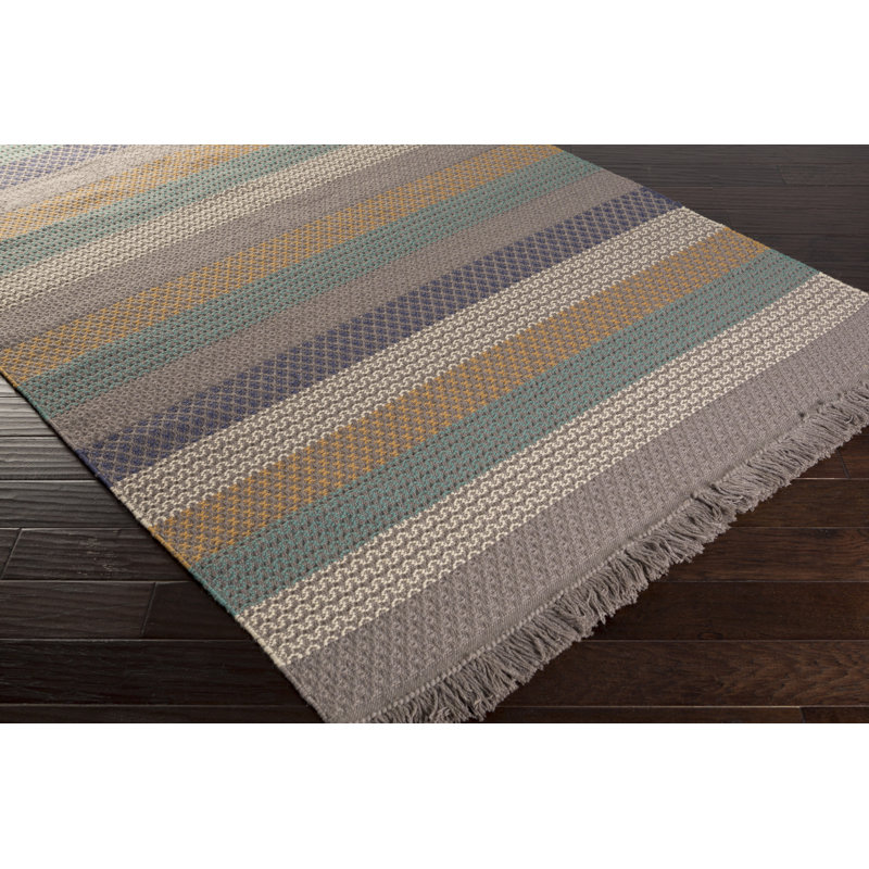 Ethelyn Wool Striped Indoor Rug, Rectangle 2' x 3'
