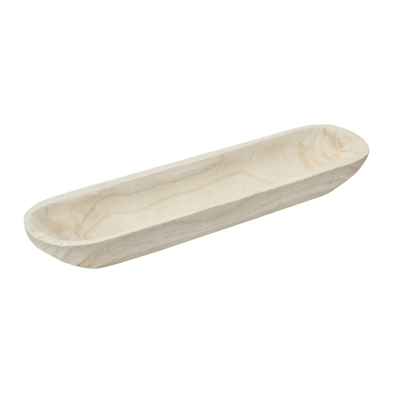 Decorative Paulownia Wood Bowl, Black, 3.1"H x 23"W x 6"D