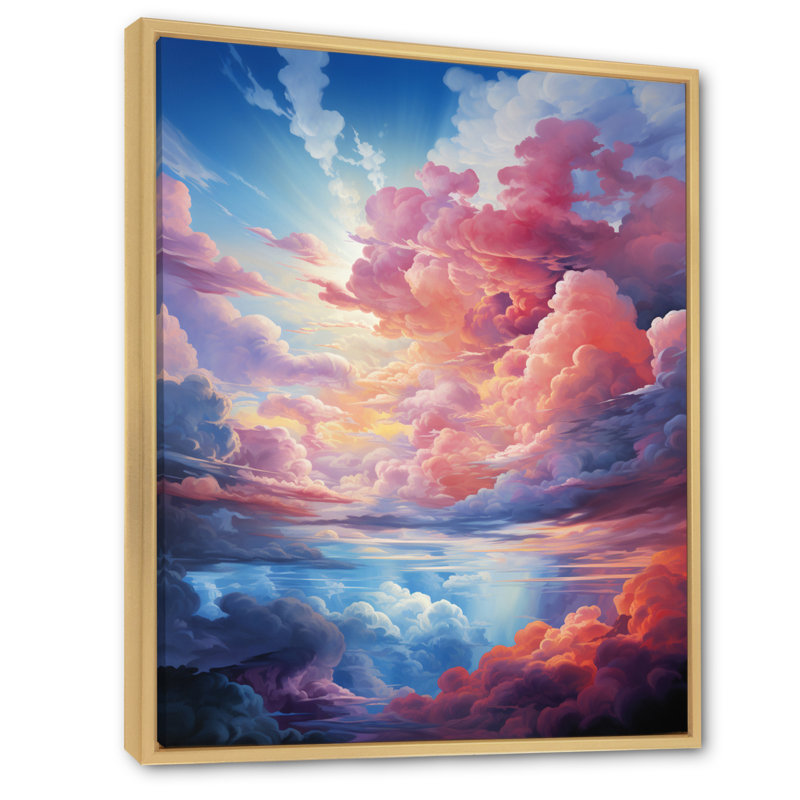 Toile de nuages T Tinta V, Cadre naturel flottant, H 32 po x l 16 po x P 1 po