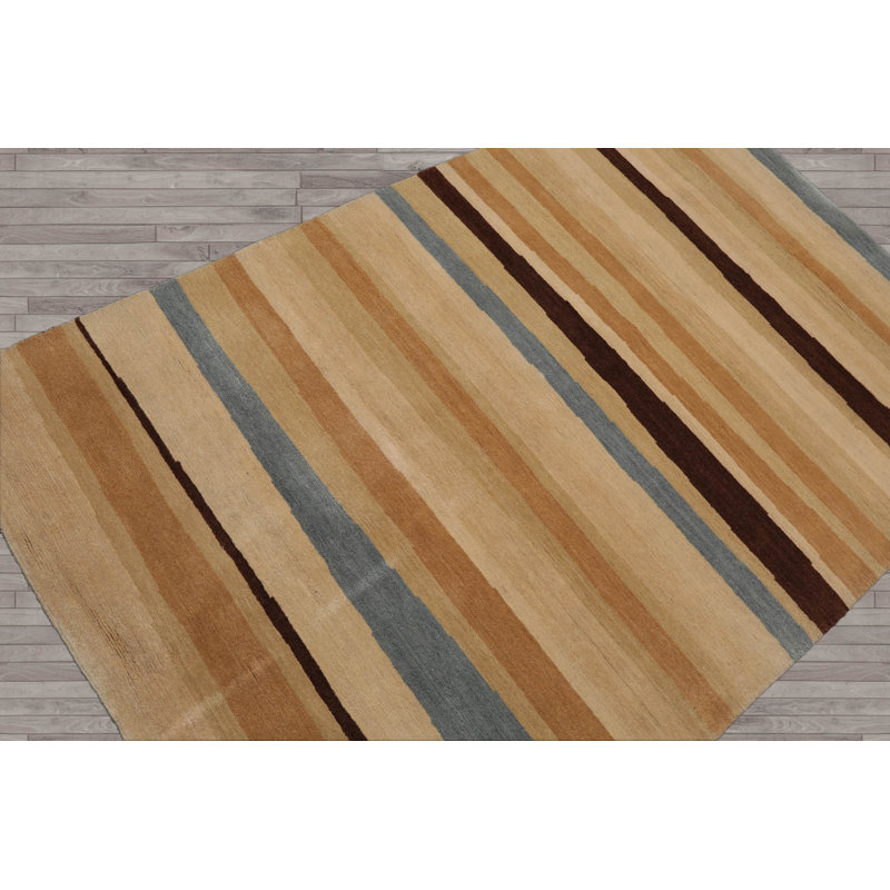 Tapis rectangulaire en laine de conception unique 4 pi x 6 pi Rubby