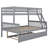 Twin Over Full Rubber Wood Bunk Bed With Trundle, Convertible Ladder And Guardrail, Detachable-585777788-603021755